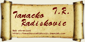 Tanacko Radišković vizit kartica